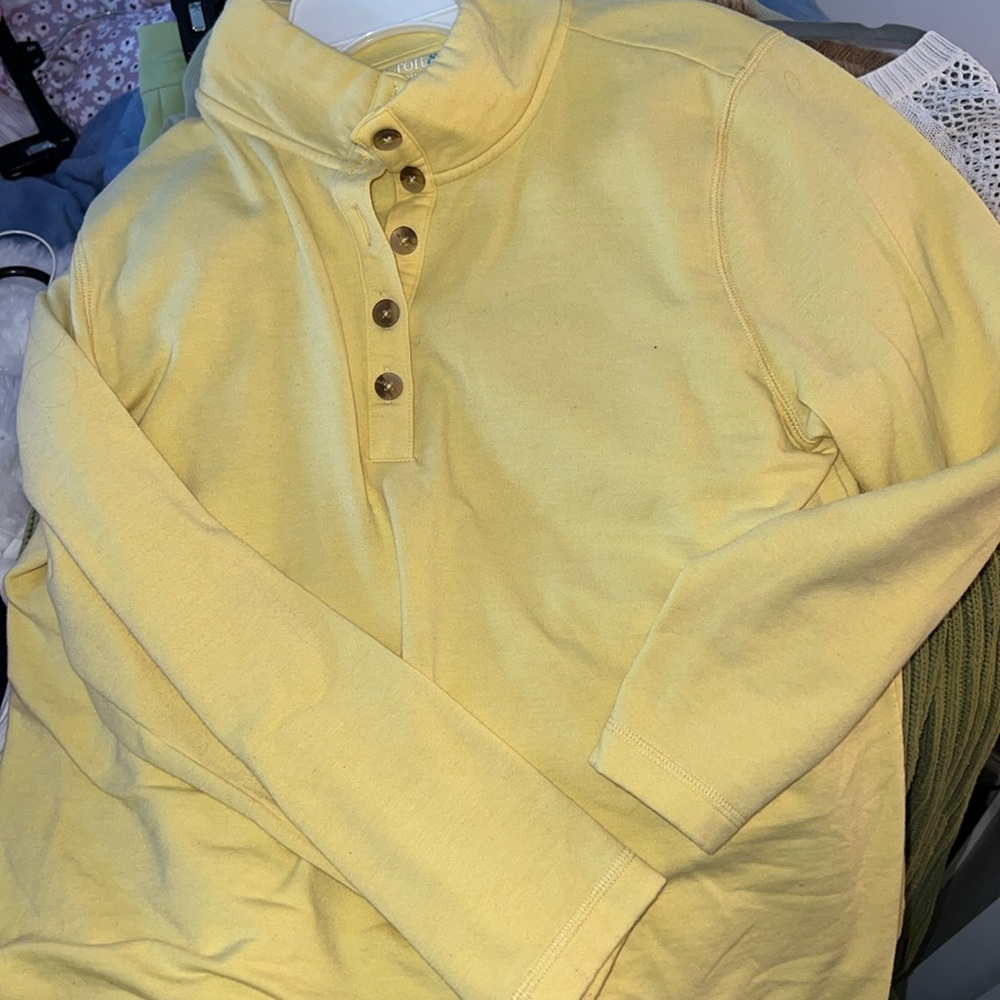 Yellow button down sweater